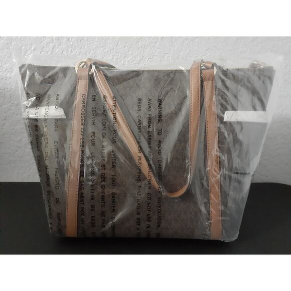 Michael Kors Women's MD TZ Tote Evening Bag Brown Tote Handbag - Picture 3 of 5